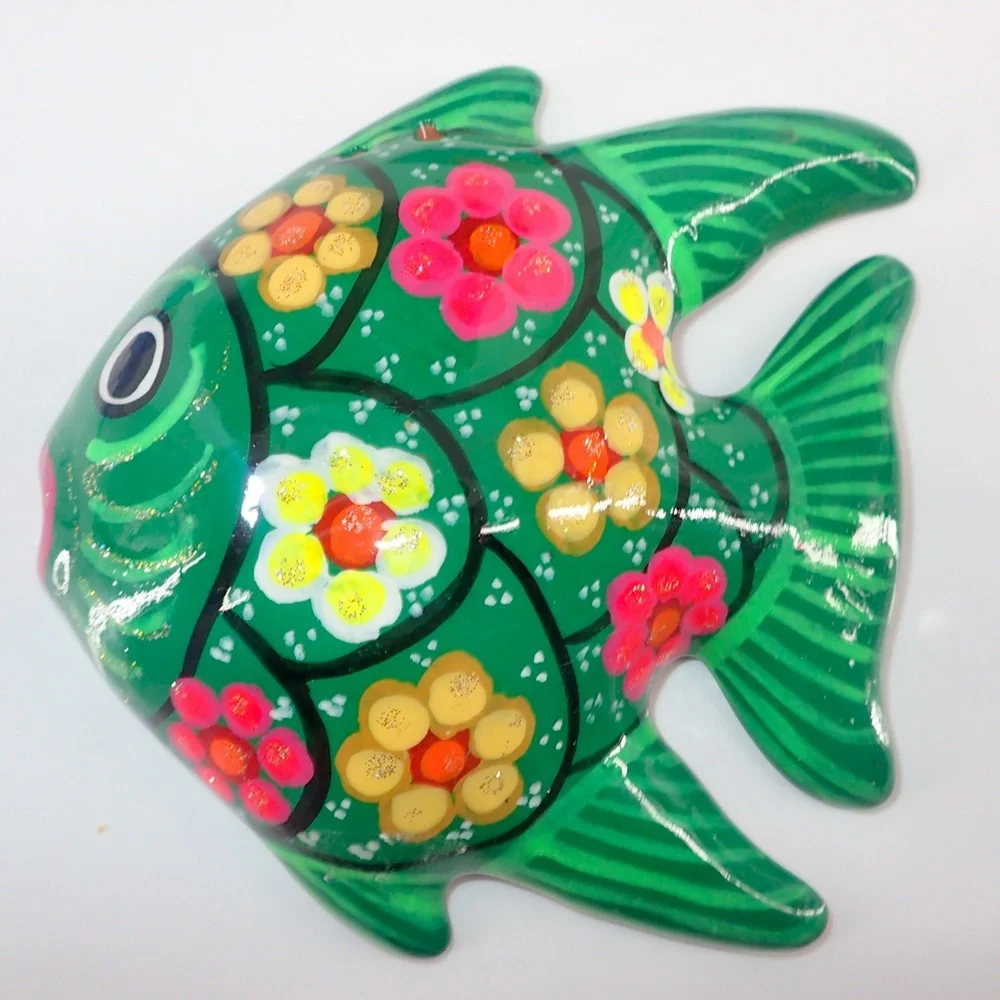 Tropical Ceramic Colorful Set of 3 Fish Wall Decor 5” Hanging or Wall Mount